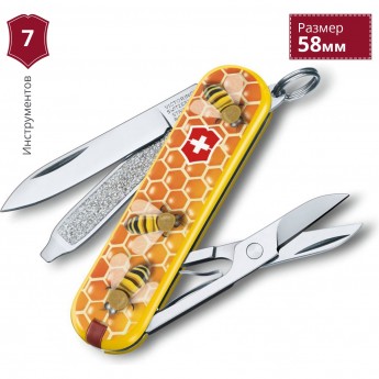 Нож-брелок VICTORINOX CLASSIC HONEY BEE 0.6223.L1702 Нож-брелок VICTORINOX CLASSIC HONEY BEE 0.6223.L1702